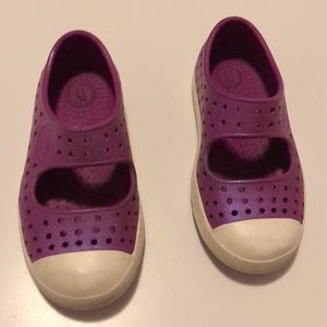 Purple sparkle native shoes